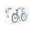 Bicicleta de oras, Roti 26 inch, 2 x frane V-Brake, Cos cumparaturi, max 150 kg, Otel, mansoane maner piele, 1 viteza, Albastru