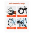 Bicicleta de oras, Roti 26 inch, 2 x frane V-Brake, Cos cumparaturi, max 150 kg, Otel, mansoane maner piele, 1 viteza, Albastru