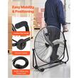 Ventilator industrial de podea, diametru 762 mm, Metal, 80 W, 3 viteze, unghi de rotatie 360 grade, 2 x roti