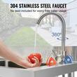 Chiuveta comerciala Inox, 1 x cuva, Baterie inclusa, Protectie anti-stropire, capacitate cuva 430 x 330 x 220 mm, 5 Locasuri pentru ustensile