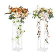 Set 2 suporturi pentru flori Inaltime 80 cm, capacitate max 15 kg, Transparent, Acril, Cadru dreptunghiular
