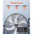 Ventilator industrial de podea, diametru 762 mm, Metal, 80 W, 3 viteze, unghi de rotatie 360 grade, 2 x roti