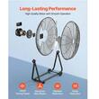Ventilator industrial de podea, diametru 762 mm, Metal, 80 W, 3 viteze, unghi de rotatie 360 grade, 2 x roti