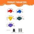 Set 20 pietre de catarat, Multicolor, accesorii prindere incluse, 6 x curele cu clichet, max 105 kg