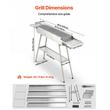 Gratar pliabil si portabil, masute laterale, Otel inoxidabil, 1270 x 230 x 770 mm