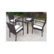 Set mbilier de gradina format din 1 masa si 4 scaune, Strend Pro Celinda Brown, rattan artificial