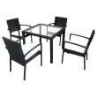 Set mbilier de gradina format din 1 masa si 4 scaune, Strend Pro Celinda Brown, rattan artificial