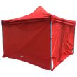 Pavilion pentru gradina, Strend Pro Montgomery Rossi, tip evantai, 300 x 300 cm, cu 2 pereti laterali, rosu