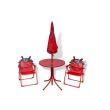 Set mobilier de gradina pentru copii Strend Pro Mariquita, buburuza, umbrela 105 cm, masa 50 cm, 2 scaune