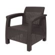 Fotoliu de gradina cu perna, Keter Aruba, imitatie rattan, 65x70x80 cm, maro