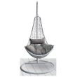 Scaun leagan, tip scoica, Strend Pro Jawa, PE rattan, perne incluse