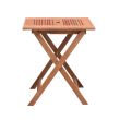 Set pliabil masa cu 2 scaune pentru balcon sau gradina, Strend Pro Caracas, lemn de meranti, max.150 Kg, maro