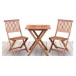 Set pliabil masa cu 2 scaune pentru balcon sau gradina, Strend Pro Caracas, lemn de meranti, max.150 Kg, maro