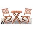 Set pliabil masa cu 2 scaune pentru balcon sau gradina, Strend Pro Caracas, lemn de meranti, max.150 Kg, maro
