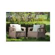 Set mobilier de gradina Keter Bahama Capuccino, 1 x canapea cu 3 locuri, 2 x fotolii, 1 x masuta