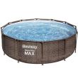 Piscina Bestway® Power Steel™ Deluxe Series™, 56709, ratan artificial, cu scara, pompa si filtru, 3.66x1m