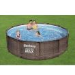 Piscina Bestway® Power Steel™ Deluxe Series™, 56709, ratan artificial, cu scara, pompa si filtru, 3.66x1m