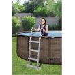 Piscina Bestway® Power Steel™ Deluxe Series™, 56709, ratan artificial, cu scara, pompa si filtru, 3.66x1m