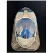 Masca snorkeling pe intreaga fata Strend Pro Blue S/M, pentru adulti, cu suport camera de actiune