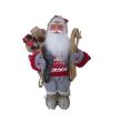 Mos Craciun Santa cu vesta, skiuri si sac cadouri, 30 cm