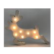 Decoratiune luminoasa, Strend Pro Woodeco Ren, 8xLED, 33x24 cm, lemn