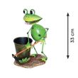 Ghiveci decorativ Strend Pro Metal Frog, inaltime 33 cm, din metal