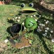 Ghiveci decorativ Strend Pro Metal Frog, inaltime 33 cm, din metal