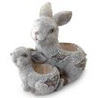 Ghiveci decoratiune pentru gradina Strend Pro 4024, iepurasi, ceramic, 34x19x32 cm