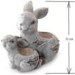 Ghiveci decoratiune pentru gradina Strend Pro 4024, iepurasi, ceramic, 34x19x32 cm