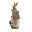 Decoratiune gradina Strend Pro Ceramic Gecco 2219, Iepurasi cu casa ou, 31x22x48 cm