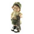 Decoratiune pentru gradina Strend Pro Welcome Boy, Ceramic, lampa solara, 24x18x49 cm