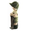 Decoratiune pentru gradina Strend Pro Welcome Boy, Ceramic, lampa solara, 24x18x49 cm