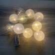 Instalatie luminoasa MagicHome Cotton Globe, gri/alb, 10 led, 2xAA, lungime 1.35 m, lumina calda