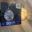 Decoratiune luminoasa MagicHome Globe, cu sfoara de agatat, 50 led, 3xAA, lungime 0.8 m, lumina calda