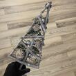 Decoratiune craciun Mini brad din lemn cu globuri, 20x3x47 cm