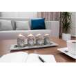 Suport pentru 4 lumanari Strend Pro Vintage Home, 39x12.5x10 cm, gri, pietricele