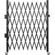 Poarta pliabila acordeon, Otel, Negru, 2 x roti, Latime extinsa 2159 mm, Inaltime 2413 mm