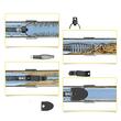 Sarpe pentru desfundat scurgeri, diametru 9.5 mm, Lungime 15 m, 4 capete de strapungere