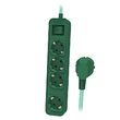 Prelungitor cu comutator Master, 4 prize Schuko,  Philips lungime 1.5 m, Verde