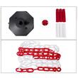 Set 4 stalpi delimitare, Portabili, cu lant, Alb/Rosu, Lungime lant 1.4x4 m, Inaltime 84 cm