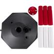 Set 4 stalpi delimitare, Portabili, cu lant, Alb/Rosu, Lungime lant 1.4x4 m, Inaltime 84 cm