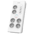 Prelungitor cu 6 prize Schuko, 5xUSB, protectie supratensiune, lungime 2 m