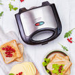 Sandwich maker 750W, Corp si maner izolate termic, indicator luminos, Gri/Negru