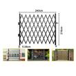 Poarta pliabila acordeon, Otel, Negru, 2 x roti, Latime extinsa 2159 mm, Inaltime 2413 mm