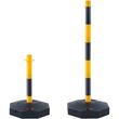 Set 4 stalpi delimitare, Inaltime reglabila, cu lant, Vevor Galben/Negru, Lungime lant 2.5x4 m, Inaltime 86 cm
