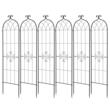 Set 6 x spalier metalic pentru gradina, 180 x 52.5 cm, Otel, Negru