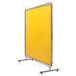 Perdea sudura impotriva scanteilor cu cadru otel, 183x183 cm, 4 x roti, Galben