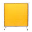 Perdea sudura impotriva scanteilor cu cadru otel, 183x183 cm, 4 x roti, Galben