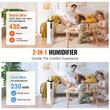 Umidificator cu ultrasunete 2 in 1, 430 ml/h, Rezervor 9 l, Suprafata de umidificare 30-40 m², Functie cronometru 0-24 h, 150 W, Telecomanda