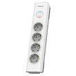 Prelungitor cu protectie la supratensiune Philips 4 locasuri, lungime 2 m, Alb, Protectie copii